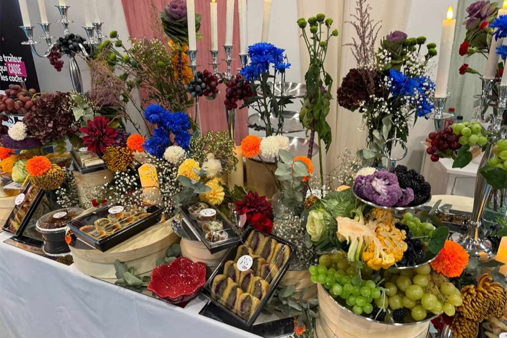 buffet-fleur étalage de fleurs
